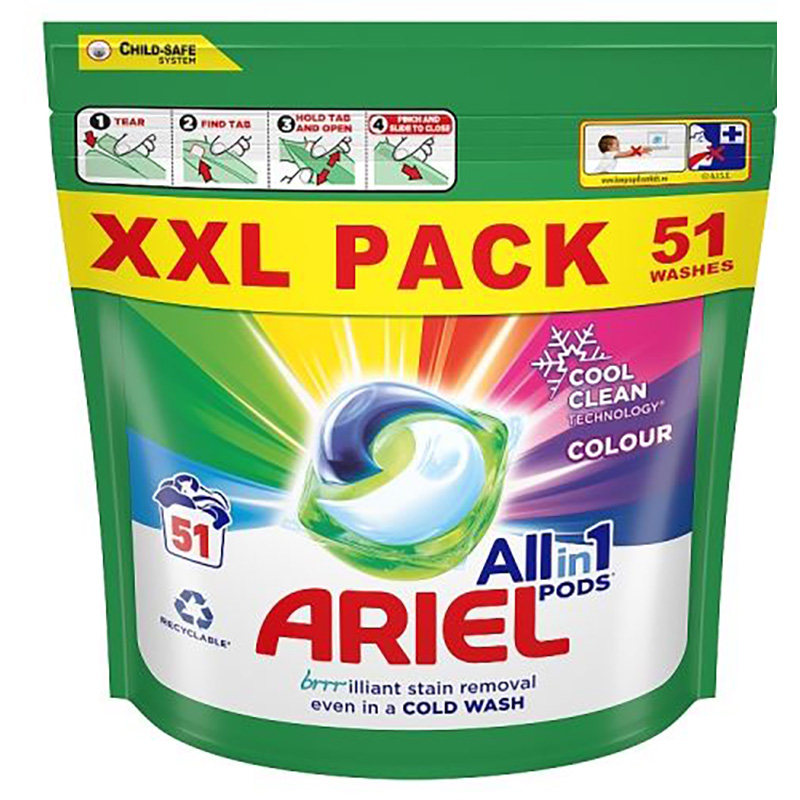 Pack of 3 PCs (54 Pods) Ariel all in one Original Pods detergent in Pods  Pods, washed, suitable for low temperature washing, durable Perfume,  Multicolor, 18 PCs x 3 packs - AliExpress