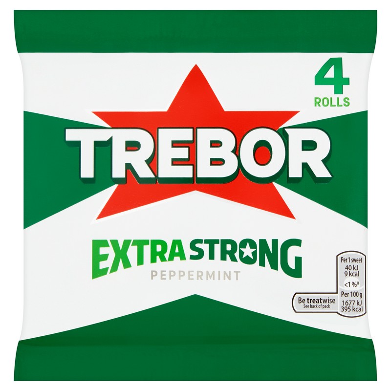 Trebor 4 Pack Ex Strong Peppermints