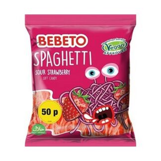 50P Bag Bebeto Fizzy Strawberry Spaghetti