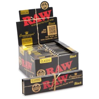 Raw Black Connoisseur Kingsize Slim Papers + Tips