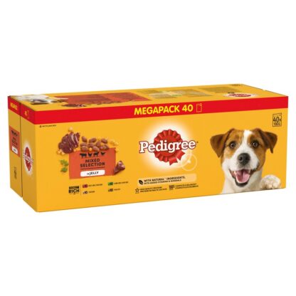 Pedigree Pouch 40Pk Mixed Sel. In Jelly Mega Pack