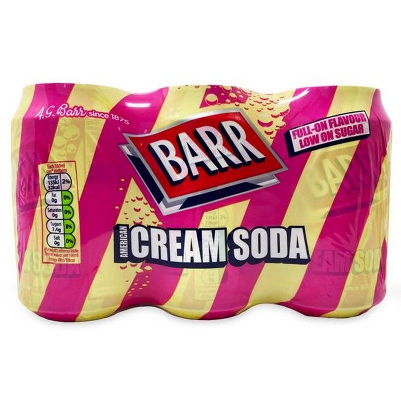 Barrs 6 Pack Cans Cream Soda