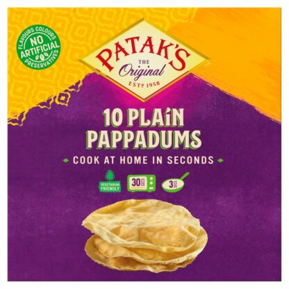 Pataks Pappadums Plain Ready To Cook