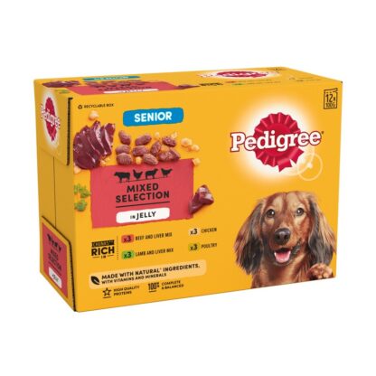 Pedigree Senior Pouch 12Pk Mixed Sel In Jelly