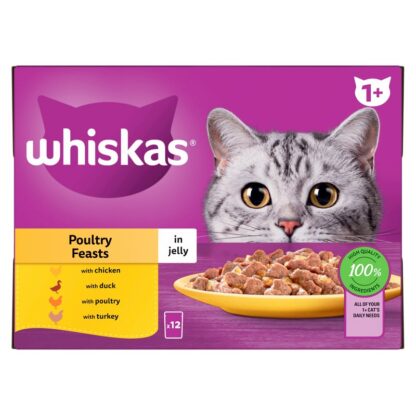 Whiskas 1+ Pouches Poultry Feasts In Jelly