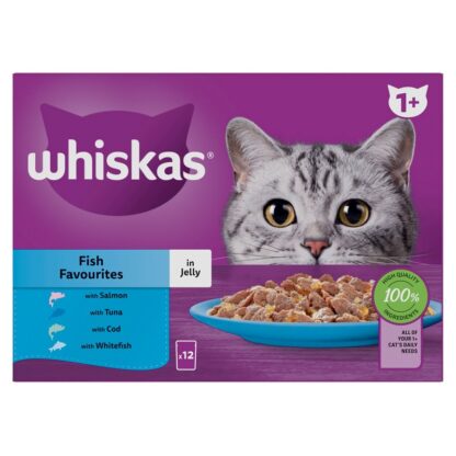 Whiskas 1+ Pouches Fish Favourites In Jelly