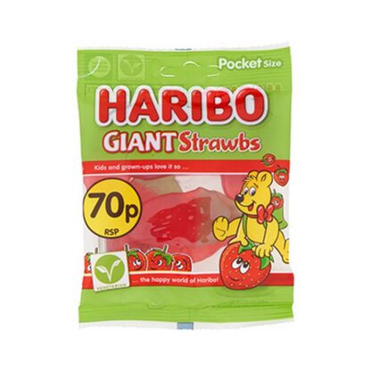 Bag 70P Haribo Giant Strawbs Pmp