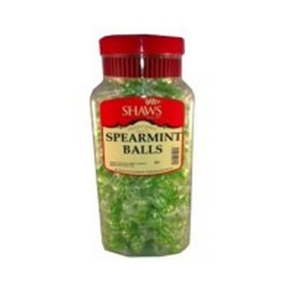 Jar Shaws Spearmint Balls Sugar Coated
