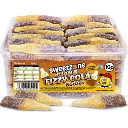 Sweetzone Tub Giant Fizzy Cola Bottles 10P