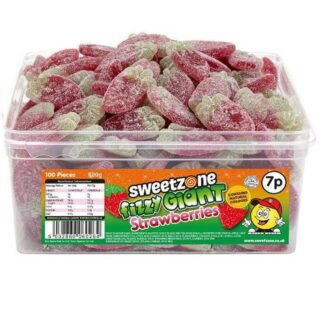 Sweetzone Tub Fizzy Giant Strawberries 7P