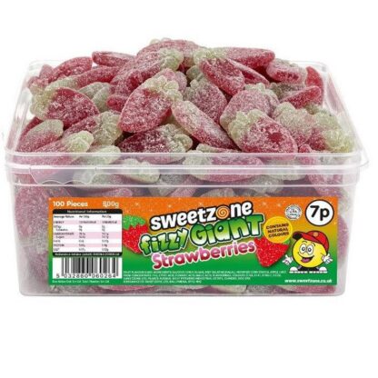 Sweetzone Tub Fizzy Giant Strawberries 7P