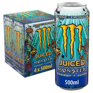 Can Monster 4 Pack Energy Aussie Lemonade