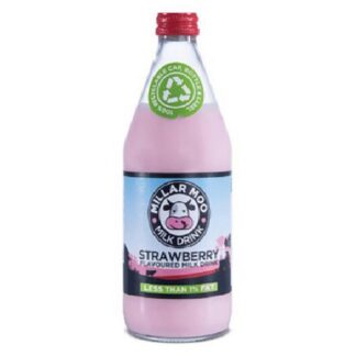 Glass Btl Millar Moo Strawberry Milk