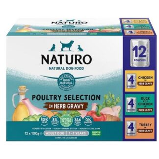 Naturo Dog Ggf Pouch 12Pk Poultry Sel/ Herb Gravy