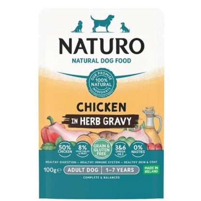 Naturo Dog Ggf Pouch Chicken In Herb Gravy