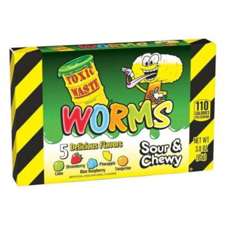 Toxic Waste Sour Gummy Worms Theatre Box