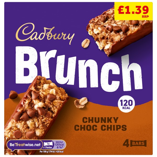 Cadbury Brunch Bar £1.39 Choc Chip 5 Pk Pmp