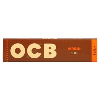 Ocb Brown Virgin Unbleached Slim Papers + Tips