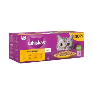 Whiskas 1+ Pouch Poultry Feasts In Jelly 40Pk