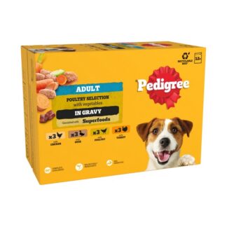 Pedigree Adult Pouch Poultry Sel With Veg In Gravy
