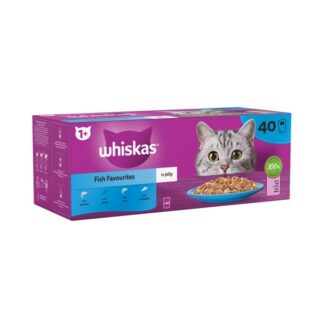 Whiskas 1+ Pouch Fish Favourites In Jelly 40Pk